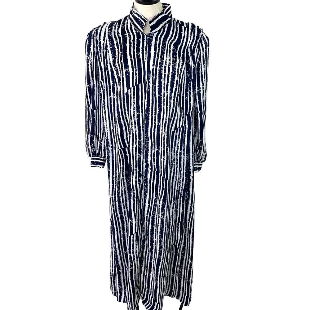 David Brown For Saks Fifth Avenue Hostess Dress Size Medium M Womens Blue White